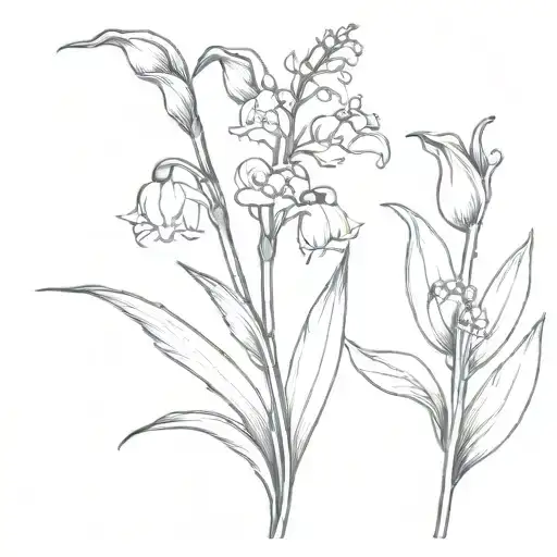 lily of the valley combine tulip  tattoo design idea