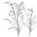lily of the valley combine tulip  tattoo design idea