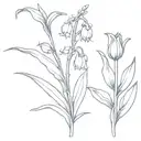 lily of the valley combine tulip  tattoo design idea