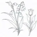 lily of the valley combine tulip  tattoo design idea