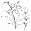 lily of the valley combine tulip  tattoo design idea
