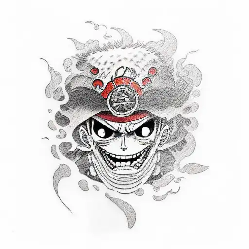 luffy gear 5 tattoo design idea