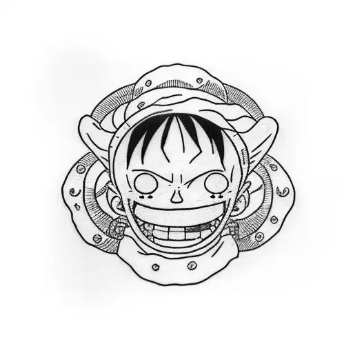 luffy 5ta marcha one piece  tattoo design idea