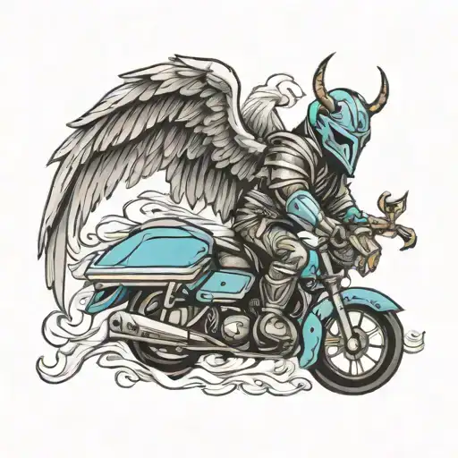 angel knight tattoo design idea