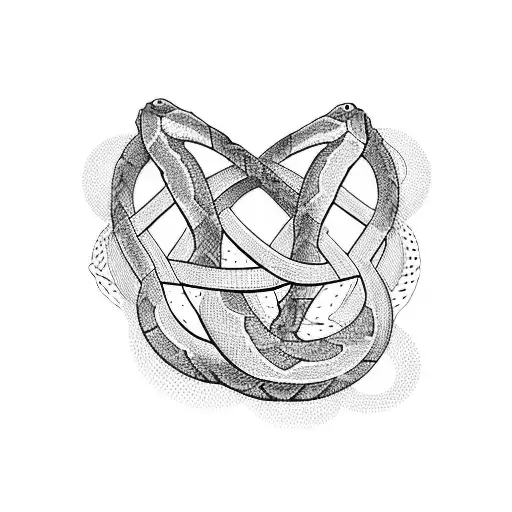 snake eats itself in a dna strand  tattoo design idea
