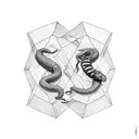 snake eats itself in a dna strand  tattoo design idea