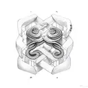 snake eats itself in a dna strand  tattoo design idea