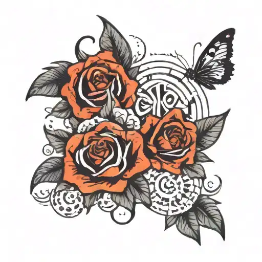 give me a black and white tatto that symbolises inner strength, change and evil nature tattoo design idea