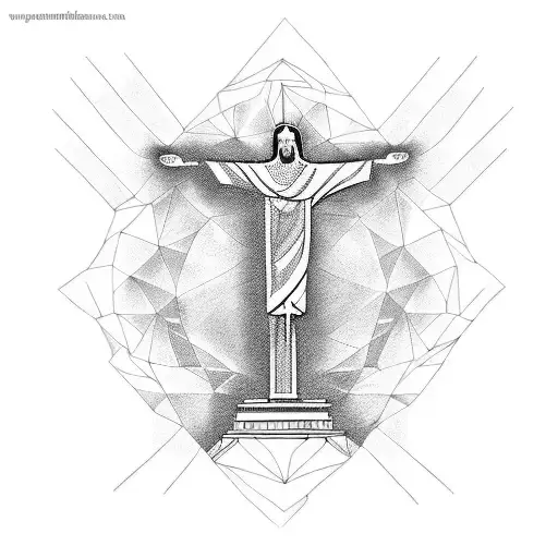 Premium Vector | Jesus tattoo vector art illustration