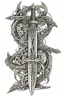 sword wrapped tattoo design idea