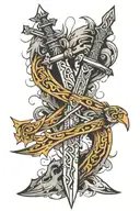 sword wrapped tattoo design idea