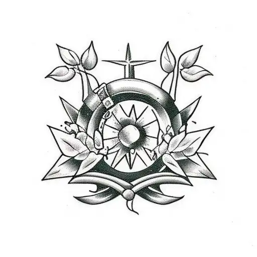 Olive wreath with 1961 at the crest tattoo design idea