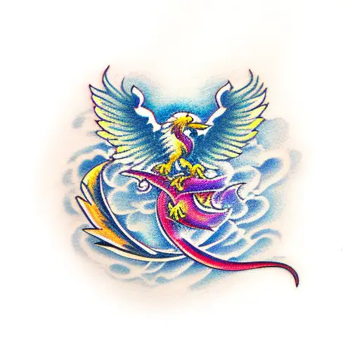 phoenix made out of a semicolon tattoo design idea