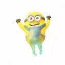 animation character Po and a minion hugging tattoo design idea