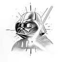 Lightsaber duel between Darth Vader and Luke Skywalker tattoo design idea