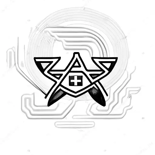 red neon cross with black lightning behind it tattoo design idea