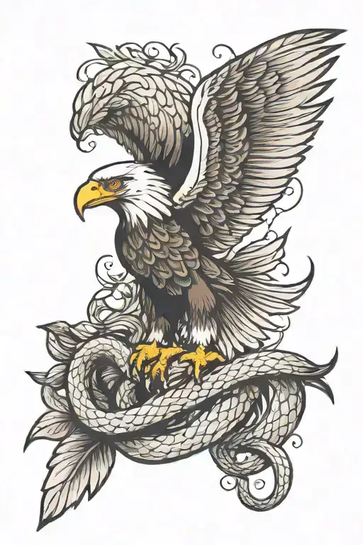 eagle and snake tattoo design idea