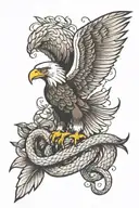 eagle and snake tattoo design idea