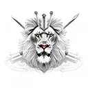gladiator with sword and lions pelt over head tattoo design idea