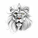 gladiator with sword and lions pelt over head tattoo design idea