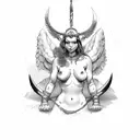 nude valkyrie asymmetrical tattoo design idea