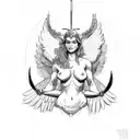 nude valkyrie asymmetrical tattoo design idea