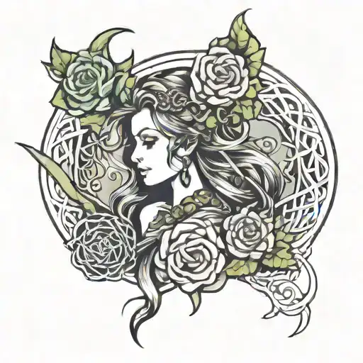 Celtic woman tattoo design idea