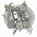 Celtic woman tattoo design idea