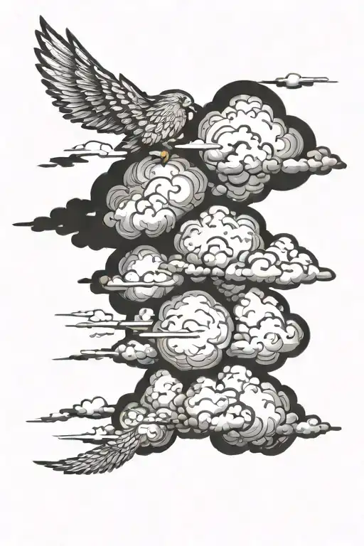 clouds with  Long live will tattoo design idea