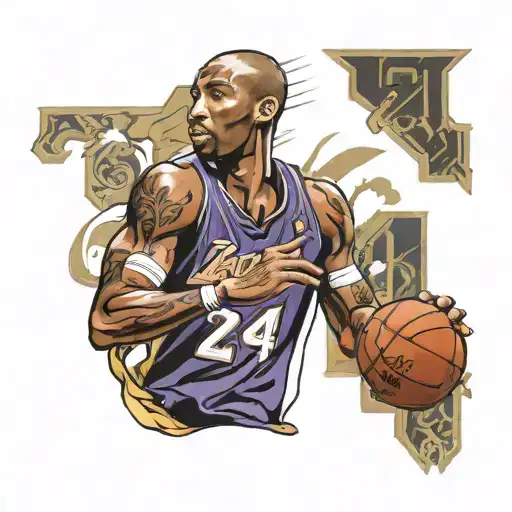 kobe bryant 24 number tattoo design idea