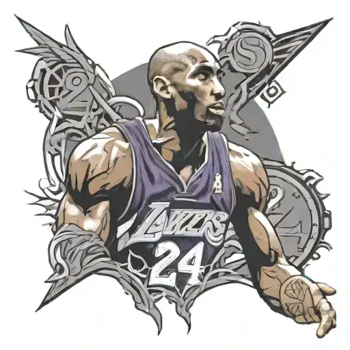 kobe bryant 24 number tattoo design idea