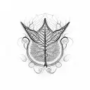 A circular design featuring intricate dotwork patterns inspired by the veins of a leaf tattoo design idea