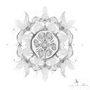 A circular design featuring intricate dotwork patterns inspired by the veins of a leaf tattoo design idea