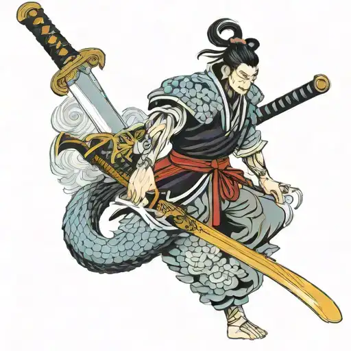 Samurai sword whith veins like a power tattoo design idea