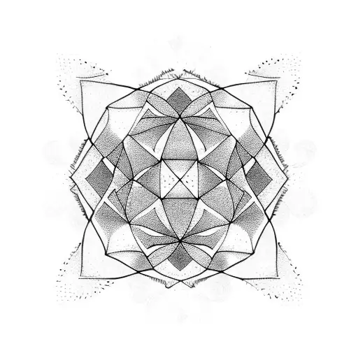 A collection of succulents arranged in a geometric pattern tattoo design idea