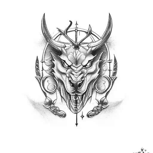 deusa Ártemis com arco e flecha guerreira grega tattoo design idea