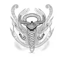 cobras ao redor de flores tattoo design idea