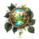 natur patch work tattoo design idea