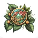 natur patch work tattoo design idea
