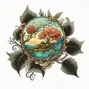 natur patch work tattoo design idea