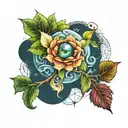 natur patch work tattoo design idea