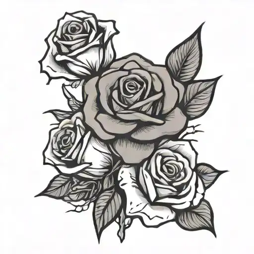 bread and roses communism integrated tattoo design idea