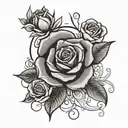bread and roses communism integrated tattoo design idea