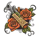 communism integrated Text bread and roses  tattoo design idea