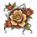 communism integrated Text bread and roses  tattoo design idea