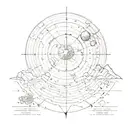 the earth location map of the voyager golden record with the pmanet earth on the background  tattoo design idea