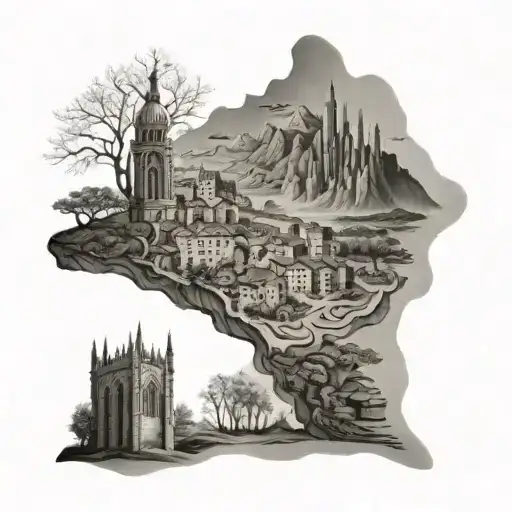 tattoo represent a trip in Spain for 2 people  tattoo design idea