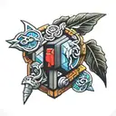 lego bricks tattoo design idea