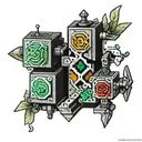 lego bricks tattoo design idea