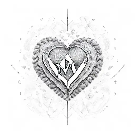 Programming code forming a heart shape around the word 'mom' tattoo design idea